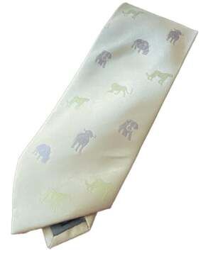 Into Africa 100% Silk Handmade Safari Animal Print Tie Gold